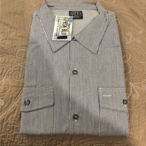 Urban Outfitters Men's Pinstripe Shirt - Black and White